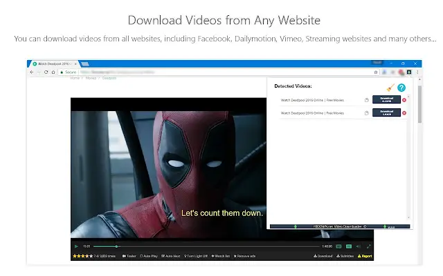 Chrome extensions video downloader